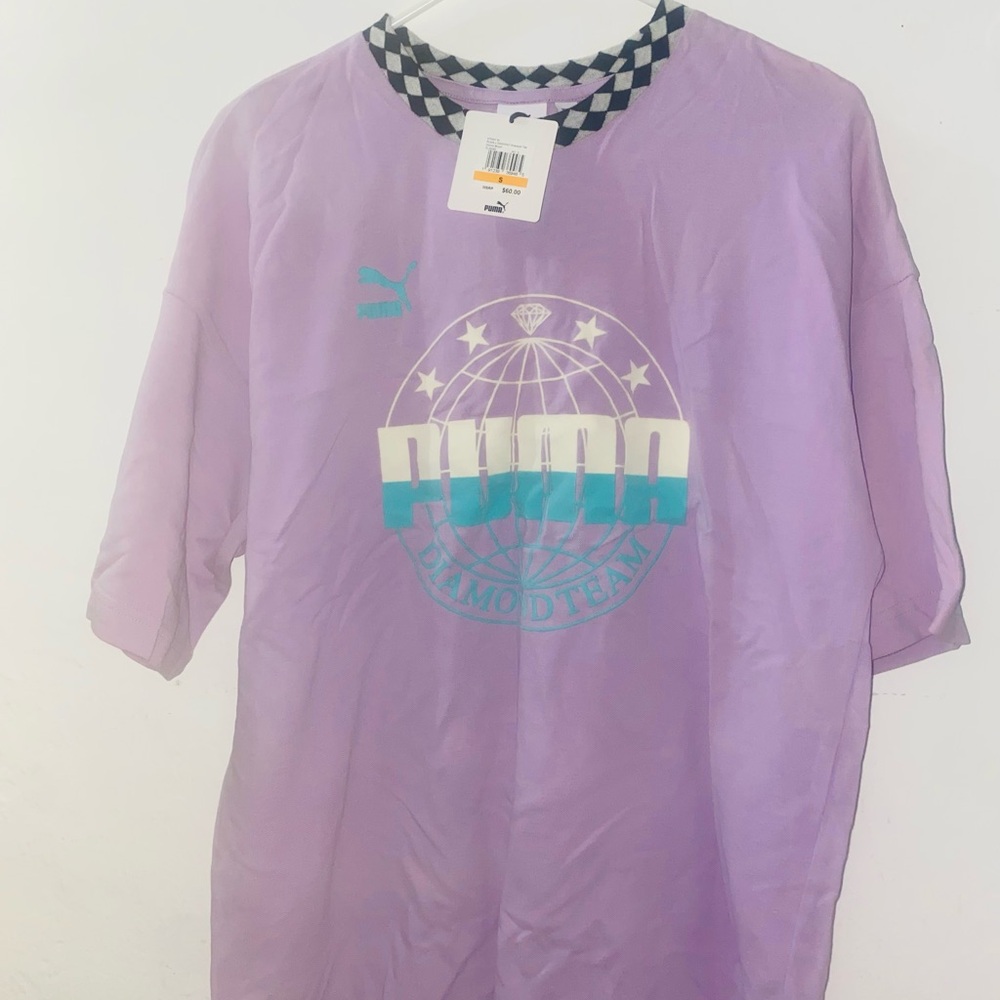 Puma Purple Short Sleeve Tee with Logo